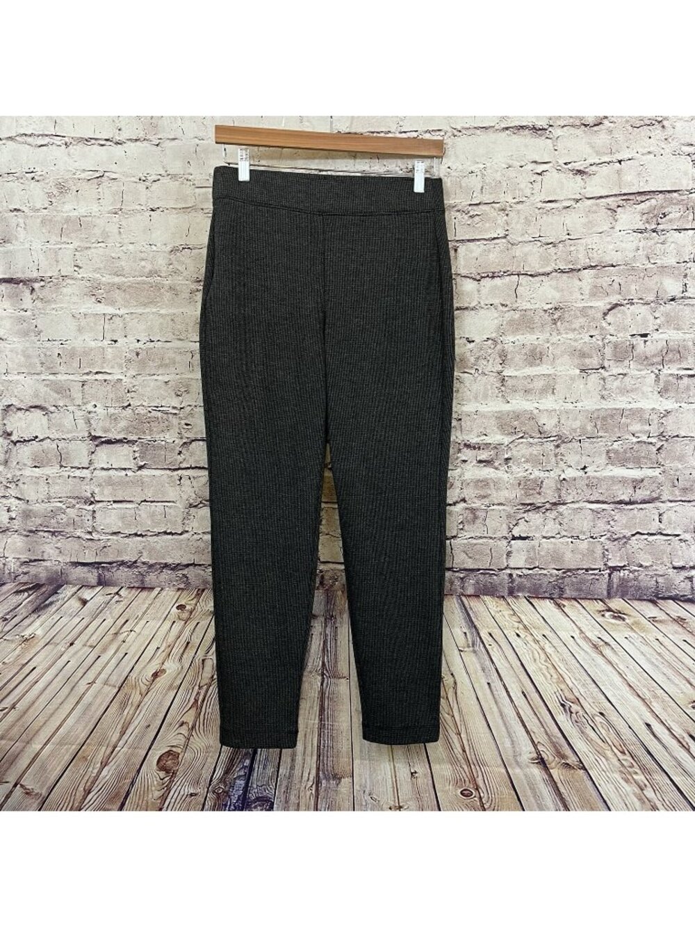 Croft & Barrow Gray Houndstooth Pull On Leggings
